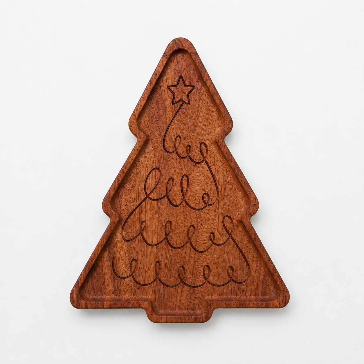 Christmas Tree Tray | Solid Hardwood Holiday Serving Tray