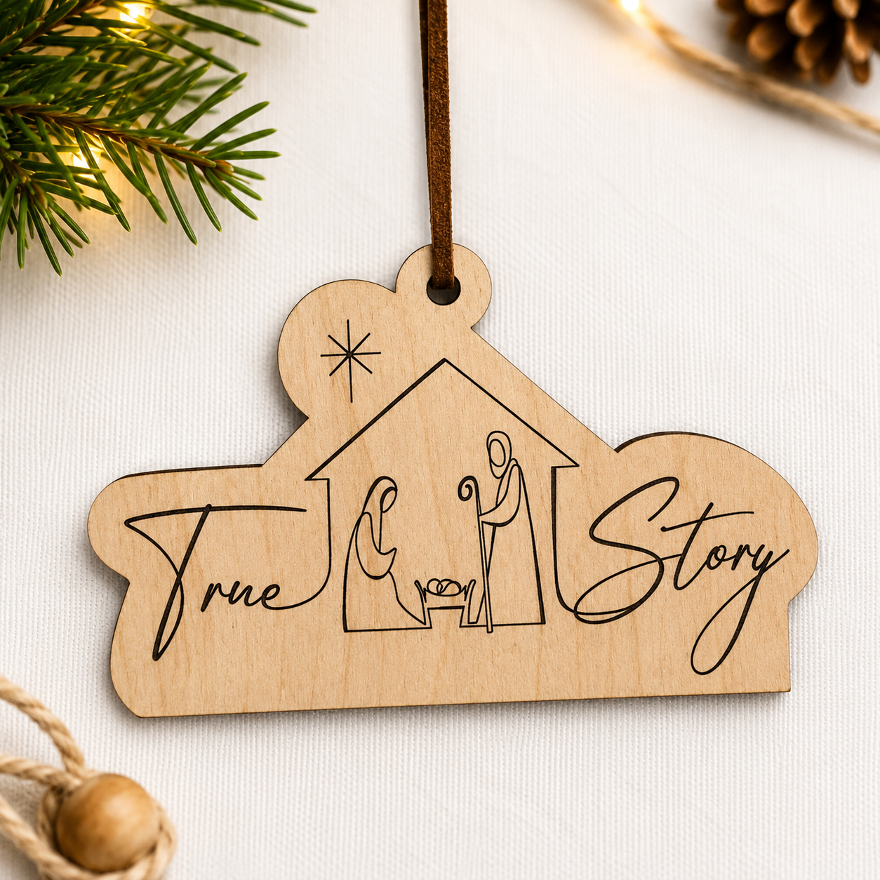 True Story Nativity Christmas Ornament