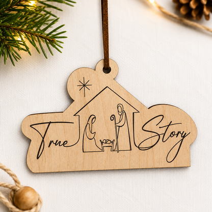 True Story Nativity Christmas Ornament