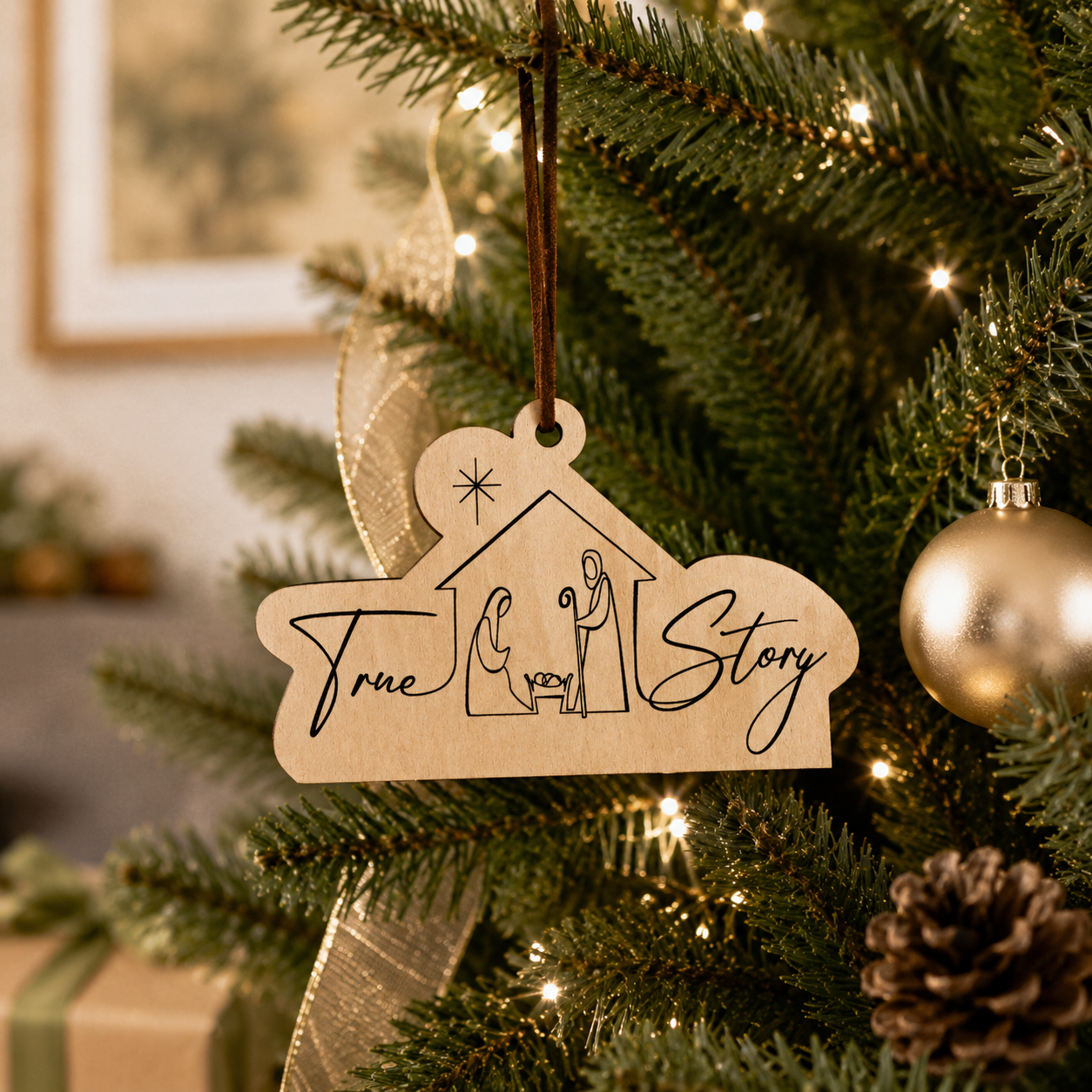 True Story Nativity Christmas Ornament